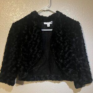Velvet Black 3/4 Sleeve Shrug/Shawl
